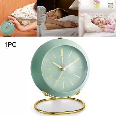 Alarm Bedside Clock With Night Light. Retro Silent No Ticking Battery Operated • $16.89