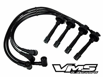 Vms 92-95 Civic D15 D16 Sohc 10.2mm Racing Spark Plug Wires Cables Set Black • $46.88