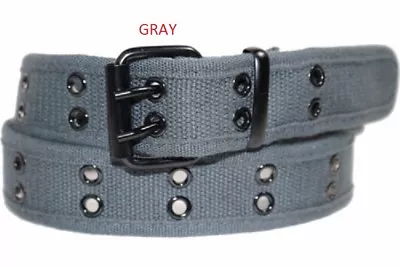 Canvas Double Grommet Hole Belt   100% Cotton & Strong & Unisex   Up To 4XL • $6.49