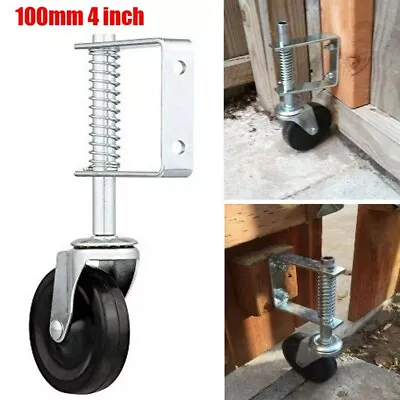 £12.99 • Buy Gate Wheel Spring Loaded Garden Galvanised Heavy Duty Sliding Caster For Gate