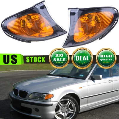 For BMW 02-05 E46 3-SERIES 4 Door Corner Turn Signal Lights Yellow Lens Housing • $28.99