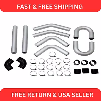 3  Inch Turbo Intercooler Piping Aluminum W/U Pipe Silicone Coupler Clamp Kit • $158.99