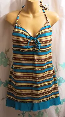 Mainstream Brand Women's Skirted  Swimsuit 1 Pc Teal Green Brown Swimdress • $10