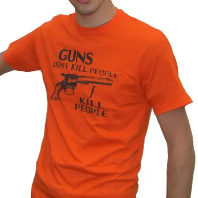 Guns Don't Kill People I Kill People T-Shirt Happy Gilmore Mr. Larson Costume • $15.20