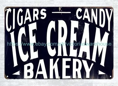 Cigars Candy Ice Cream Bakery Metal Tin Sign Decorative  Wall • $15.85