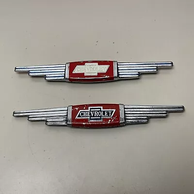 VINTAGE Lot Of 2 CHEVY CHEVROLET ORNAMENT  EMBLEM 1937 Used • $189.95