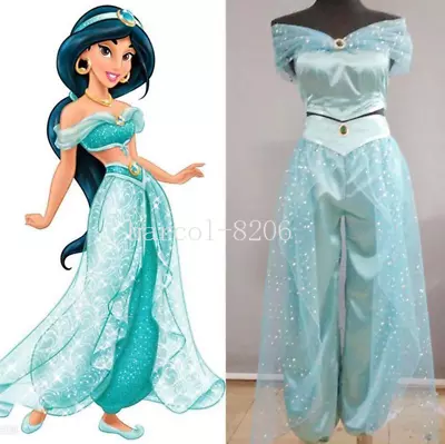 Princess Jasmine Aladdin Adult Children Cosplay Party Fancy Dress Costume Party • £18.15