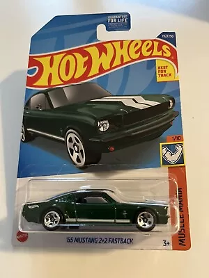 2023 Hot Wheels Muscle Mania '65 Mustang 2+2 Fastback Green With Chrome 5 Spokes • $0.99