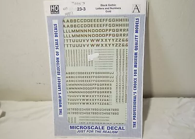 Microscale Decals #90053 Block Gothic - Letters And Numbers - Gold • $10.99