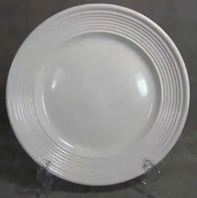 HD Designs Stoneware Dinnerware White Ribbed Rim 9 1/8  Salad Plate • $4.99