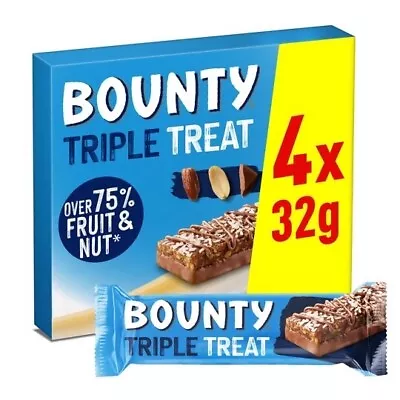 £5.25 • Buy 4x 32g Bounty Triple Treat Fruit Nut & Chocolate Bars