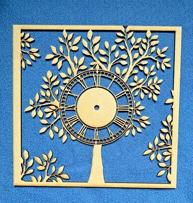 Wooden MDF Tree Of Life Square   Clock Face Blank 25cm And 29cm • £8.50