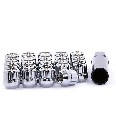 24 Lug Nuts Tuner Spline Acorn Open End 14x2 Chrome Fits Ford F150 Expedition • $24.29