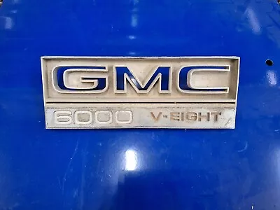 Vintage GMC 6000 V-Eight V8 Emblem Badge Script Metal Chrome OEM • $26