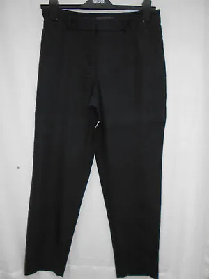 M&S Black Linen Trousers Size 10 • £6