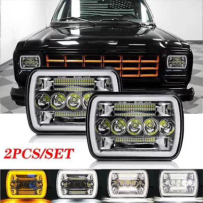 For 1981-1993 Dodge D150 D250 D350 Pickup Pair 5x7 7x6  LED Headlights Hi/Lo DRL • $44.99