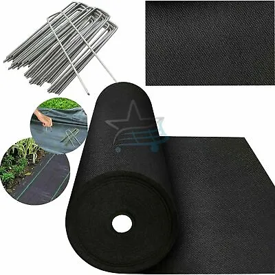 🔥NEW Weed Control Fabric Heavy Duty Mat Pins Ground Pegs Cover Membrane Garden • £2.99