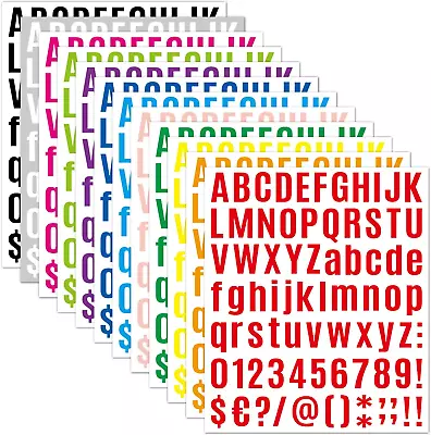 12 Sheets Alphabet Stickers Large 972 Letter Stickers 1 Inch Vinyl Self-Adhesiv • $9.52
