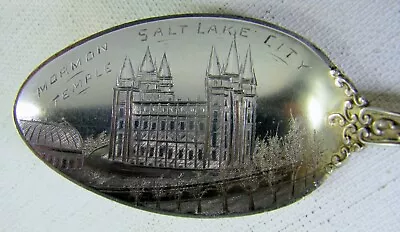 Excellent Early Mormon Temple Sterling Silver Souvenir Spoon Salt Lake City • $52.99