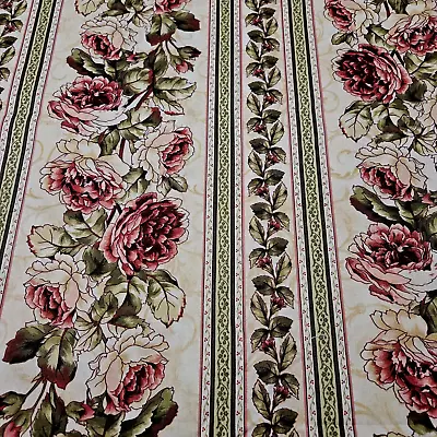 Willowberry Winter BTY WillowBerry Lane Maywood Floral Stripe • $7.99