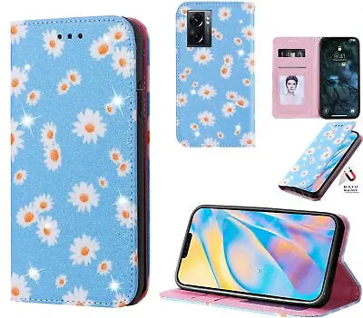 $7.50 • Buy Oppo A57s 5g Fashion Luxury Glitter Leather Case Daisy Print