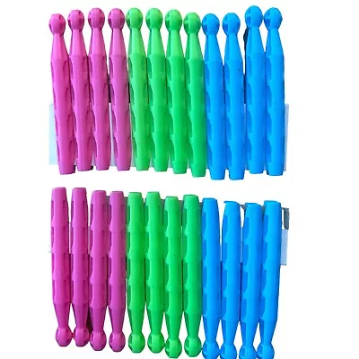 24 Strong Dolly Pegs Durable Plastic Laundry Washing Clothes Line Coloured Pegs • £2.85