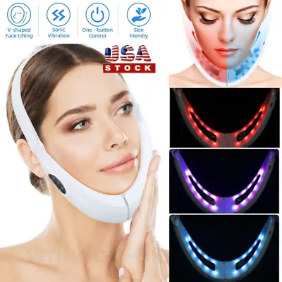 Electric V-Face Massager Face-Lift Sliming Double Chin Reduce LED Photon Therapy • $16.95