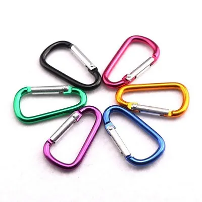 1 2 5 Or 10 X CARABINER Small Spring Clip Snap Clasp Hook Keyring Karabiner D • £2.25