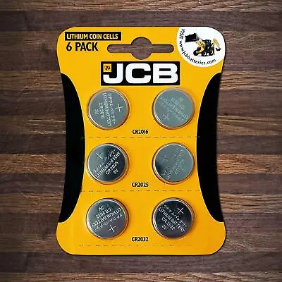 6 X JCB CR2032 CR2025 CR2016 3V Lithium Button Coin Cell Battery DL2032 BR2032 • £2.59