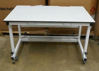 48 W X 30 D X 30 H LAMINATE TOP LAB BENCH/TABLE W/CASTERS WHEEL STOPS & SLOTS • $599.99