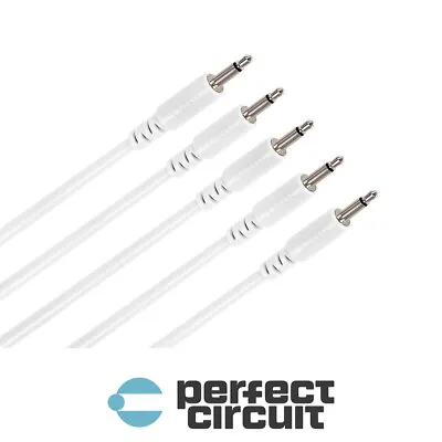 LMNTL 12  3.5mm Eurorack Modular Synth Patch CABLE - WHITE - 5 PACK - PCA • $8.50