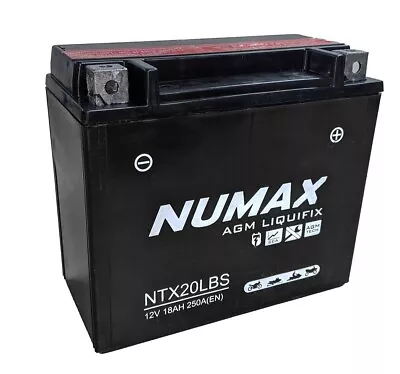 Numax YTX20LBS Motorbike Motorcycle Battery HARLEY DAVIDSON 1450cc FXD YTX20L-BS • £53.35