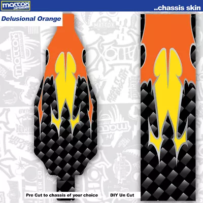 RC Car Chassis Skin  (1) 18mil Outdoor  OR (1) 12mil Indoor-Delusional Orange • $17.70