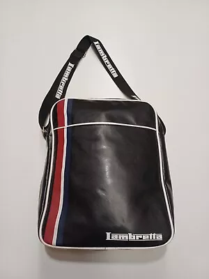 LAMBRETTA Shoulder Bag Cross Body Black Long Strap Zip Retro Pocket Mods • £21.99