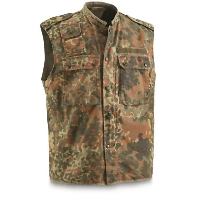 German Military Flecktarn Camouflage Combat Survival Vest Surplus Army Sz Small • $29.99