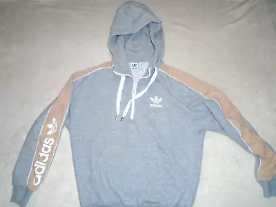 Adidas Originals 1/2 Zip Hoodie Track Jacket Grey Size 6 Womens G36 • £2.99