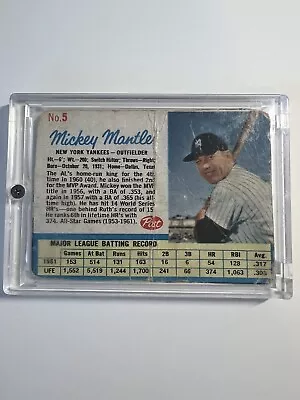 RARE 1962 Mickey Mantle POST CEREAL CARD No 5 (A23) • $36.97