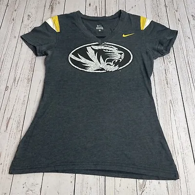 Nike Mizzou Tigers T Shirt Womens Small Black Yellow Short Sleeve Missouri • $14.95