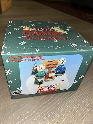 Alvin And The Chipmunks Go Sledding Christmas Music Box Gemmy Vintage 1998 W Box • $1