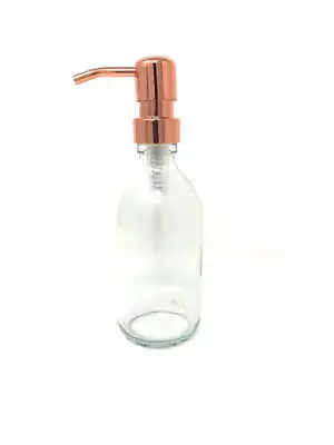 £6.99 • Buy 200 Ml Clear Glass Soap Dispenser Bottle Reusable With 8 Different Pumps