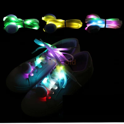 £8.34 • Buy 1Pair LED Shoelaces Light Up Fibre Glow Flashing Luminous Shoe Laces HOT