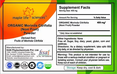 ORGANIC Noni Fruit Powder (Morinda Citrifolia) For Weight Loss Energy Boost • $165.53