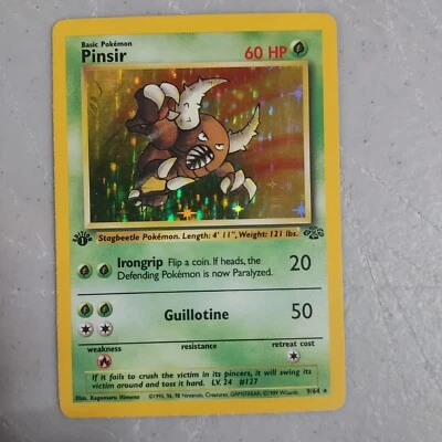 $5.75 • Buy Pokémon TCG Pinsir Jungle 9/64 Holo 1999-2000 1st Edition 