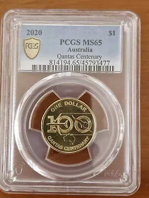 $1 One Dollar 2020 Qantas Pcgs Graded Ms65 Low Mintage Coin • $35