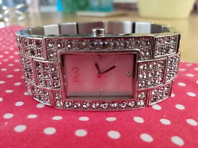 Ladies D&G Diamanté Wrist Watch White Face • £50