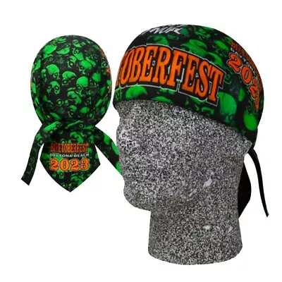 2023 Biketoberfest Daytona Beach Danbanna® Platinum Green Skull Do Rag • $16.99