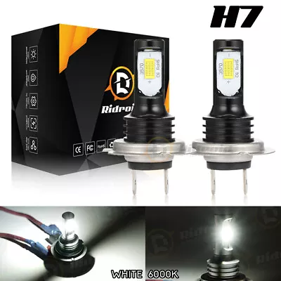 2x H7 LED Headlight Bulb Kit High/Low Beam 80W 12000LM Super Bright 6000K White • $11.98