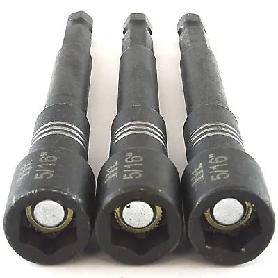 3 PC 4  X 5/16  MAGNETIC IMPACT NUT DRIVER BIT SET Quick Change Setter SAE • $7.95