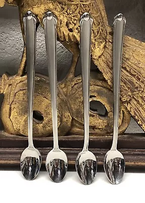 Set Of 4 Iced Tea Spoons - Classico Satin By MIKASA 8  Listing C • $40.99