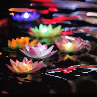 Floating Lotus Lights Water Lily Candles Light For Pool Festival Nigh 12 Packs • $13.50